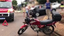 Motociclista fica ferido em acidente na Rua Souza Naves