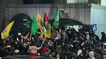 حشود في استقبال المعتقلين الفلسطينيين المفرج عنهم في الضفة الغربية