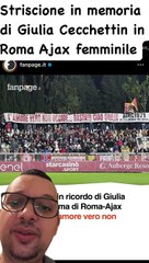 Striscione in memoria di Giulia Cecchettin durante Roma Ajax femminile