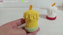 Como hacer Vela o Velitas  tejidas a Crochet para decorar en Navidad - Paso a Paso