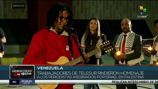 Cantautor cubano Raúl Torres rinde homenaje junto a teleSUR a los periodistas asesinados en Gaza