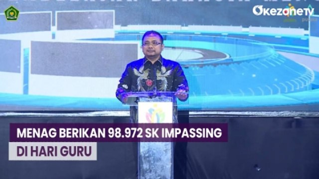 Menag Yaqut Berikan 98.972 SK Inpassing di Hari Guru Nasional 2023
