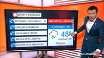 Rain in the forecast for some of Sunday's biggest football matchups