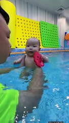 Cute Baby swimming in pool --(360P)