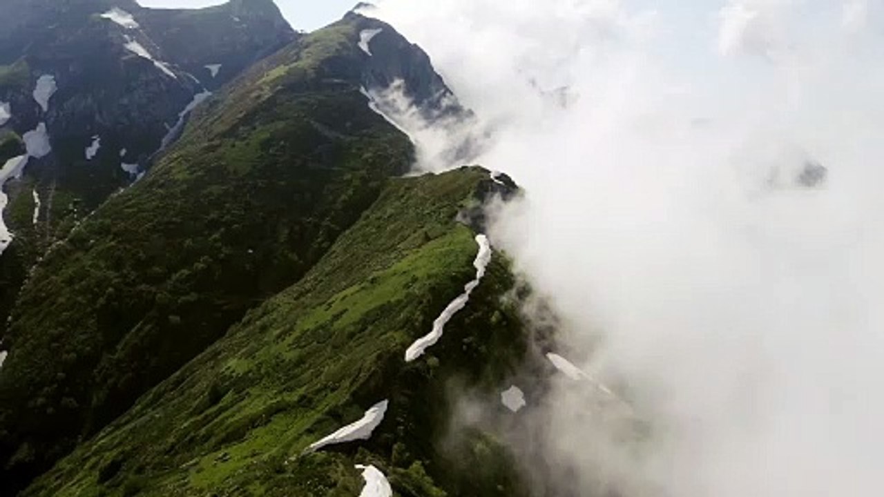 Clouds in the mountain natural stock video.
