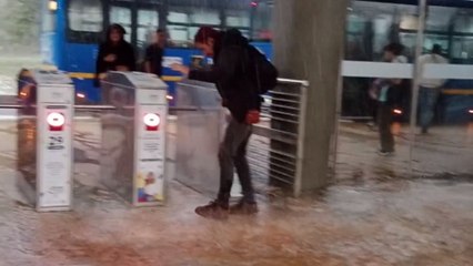 Balance becomes people's most formidable foe during intense rain