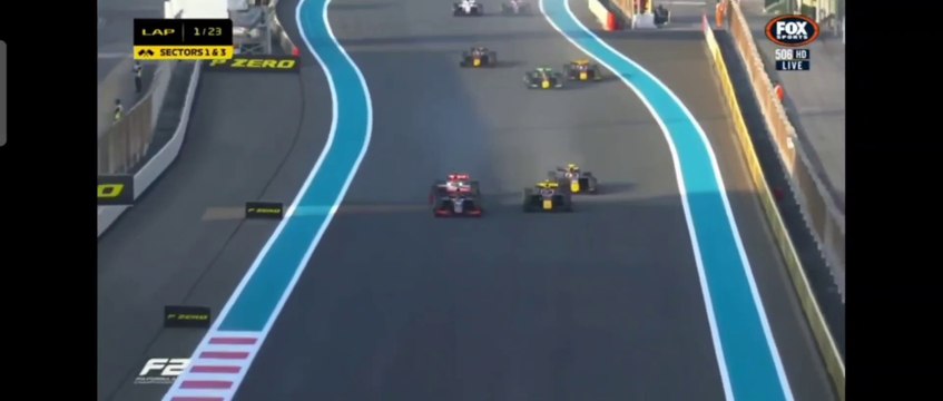 F2 2023 Abu Dhabi Sprint Race Start Correa Spin Epic Battle For Lead