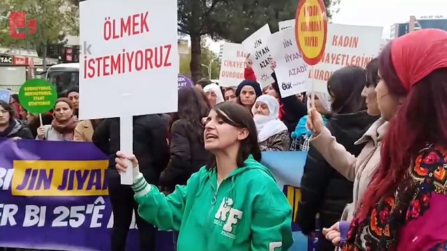 Gülistan Doku'nun ablası Aygül Doku' da eyleme katıldı. Kadınlar Gülistan Doku nerede sloganı atıyor