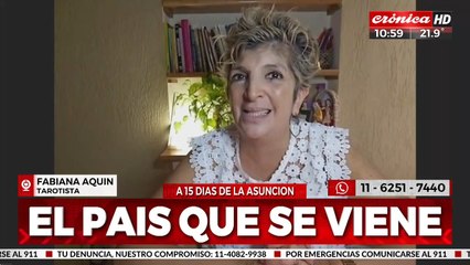 Fabiana Aquin: "El universo me dice que el país va a salir adelante"