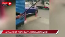 Antalya'da fırtınada tekne battı, uçaklar inemedi