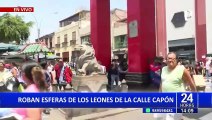 Robo de esferas en estatuas de leones genera alarma en el Cercado de Lima