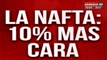 Otro golpe al bolsillo: la nafta ya cuesta un 10% más cara