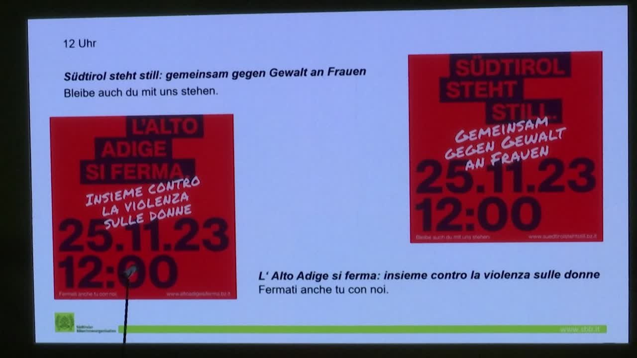 25 novembre, l'Alto Adige si ferma per dire No alla violenza sulle donne