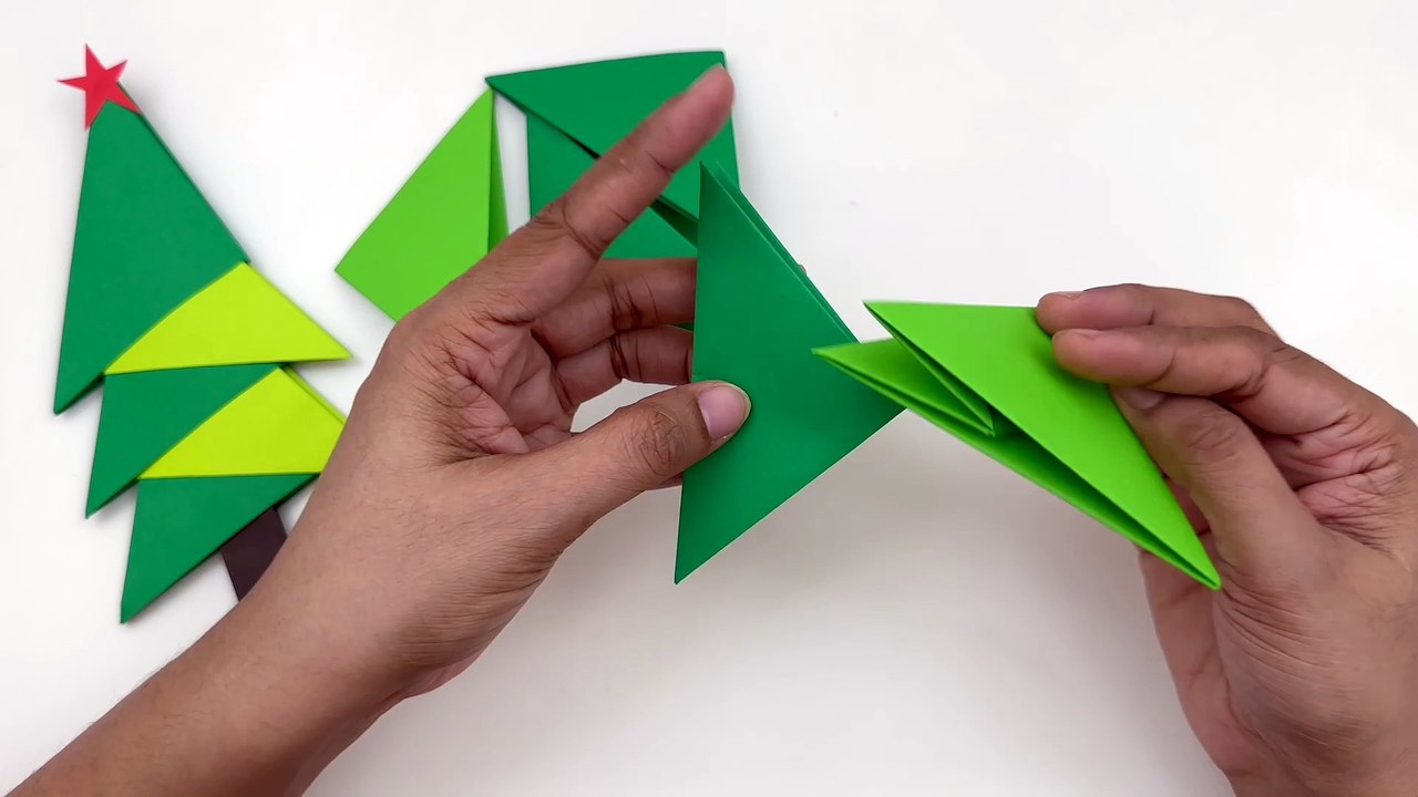 How To Make Easy Paper Christmas Tree  For Kids...
