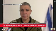 Colonel Olivier Rafowicz, porte-parole de l'armée israélienne : «Je vous confirme que les otages sont aux mains de la Croix-Rouge. Ils sont en route vers chez nous»
