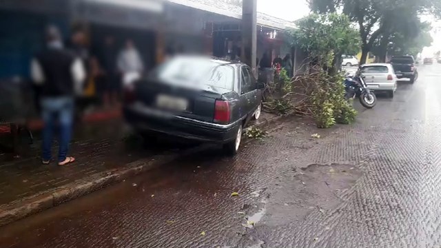 Condutor perde controle e Omega atinge poste na Avenida Carlos Gomes