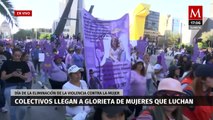 Colectivos del 25N llegan a Glorieta de las mujeres que luchan en CdMx