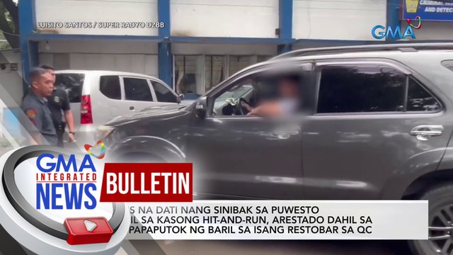 Pulis na dati nang sinibak sa puwesto dahil sa kasong hit-and-run, arestado dahil sa pagpapaputok ng baril sa isang restobar sa QC | GMA Integrated News Bulletin