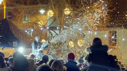 Jack Frost and his snow machine at Crediton Lights Switch-On 25.11.23 IMG_0961