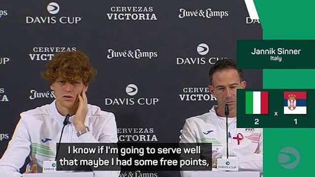 Sinner saves three match points to beat Djokovic in Davis Cup