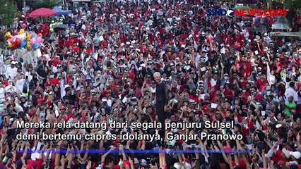 Tumplek Blek! Ratusan Ribu Warga Makassar Ikuti Jalan Sehat Bersama Ganjar Pranowo