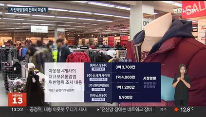 사전약정 없이 판촉비 떠넘기다니…아웃렛 4사에 과징금