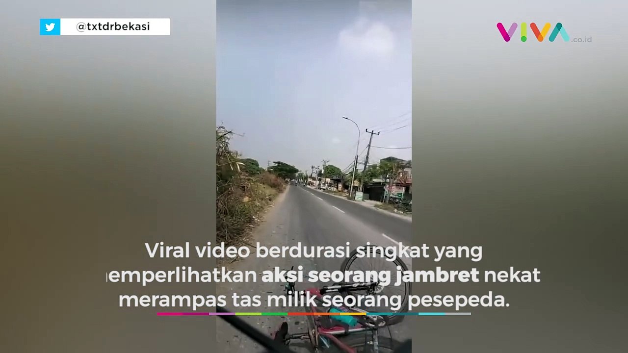 Aksi Tangan Gesit Penjambret Rampas Tas Pesepeda