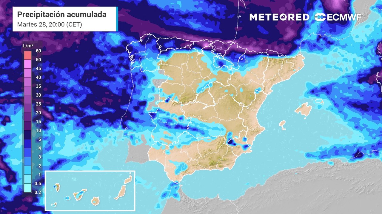 Precipitación acumulada modelo ECMWF