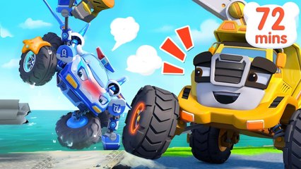 Police Car Vs Construction Truck - Who’s the Best Monster Car. - Kids Songs - BabyBus