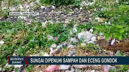 Kondisi Sungai Cigadung di Subang Dipenuhi Sampah, Warga Khawatir Banjir