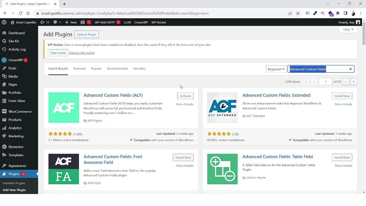 ACF Advanced Custom Fields - איך להוסיף שדות מיוחדים לסוגי פוסטים שונים