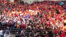 Sánchez llena de banderas españolas y europeas su mitin de autohomenaje tras conceder la amnistía