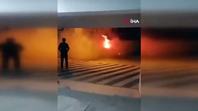 İnegöl'deki site inşaatında bekçi kulübesi yandı