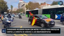 Ciudadanos recorren Palma con motos y coches para protestar contra la amnistía de Sánchez a los independentistas
