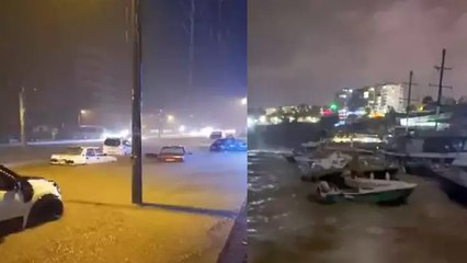 Antalya'da şiddetli yağış ve fırtına: Tekneler battı