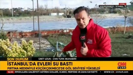 Küçükçekmece’de göl yükseldi! Evleri su bastı