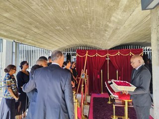 La cérémonie protocolaire des obsèques d'Henri Bangou