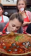 Chines Food challenge look this mashine girl