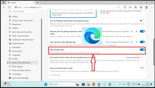 How to Enable Fade Sleeping Tabs in Edge Browser on Windows 11?