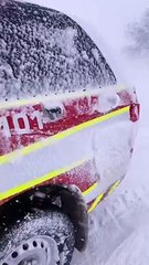 Blizzard in southern Ukraine in the Reni area west of Odessa