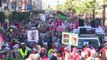 شاهد: دعماً للفلسطينيين.. عشرات آلاف المغاربة يتظاهرون في الدار البيضاء ويطالبون بوقف التطبيع