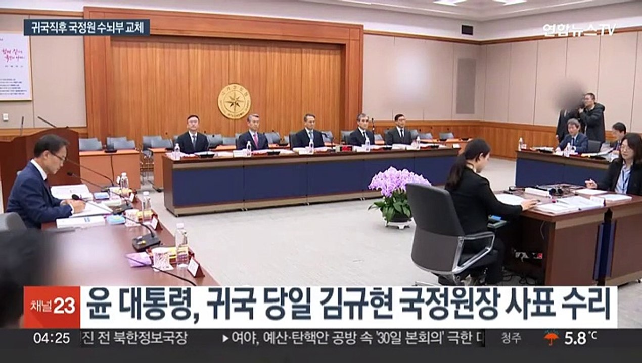 국정원장-1·2차장 경질성 교체…윤대통령 귀국 직후 사표수리