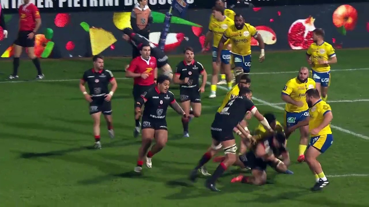 TOP 14 - Essai de Irae SIMON (ASM) - Stade Toulousain - ASM Clermont
