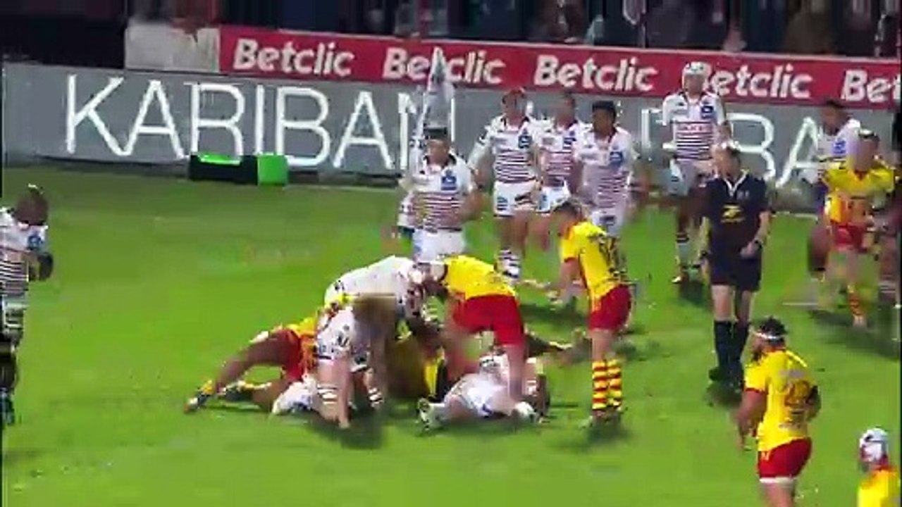 TOP 14 - Essai de Mathieu ACEBES (USAP) - Union Bordeaux Bègles - USA Perpignan