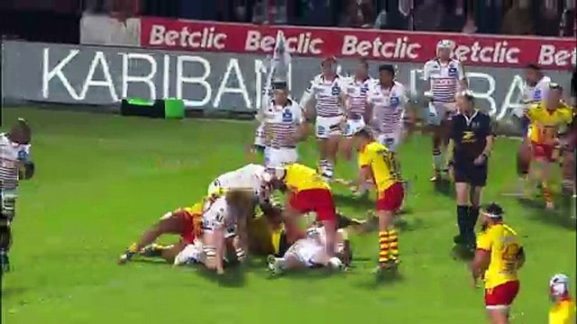 TOP 14 - Essai de Mathieu ACEBES (USAP) - Union Bordeaux Bègles - USA Perpignan