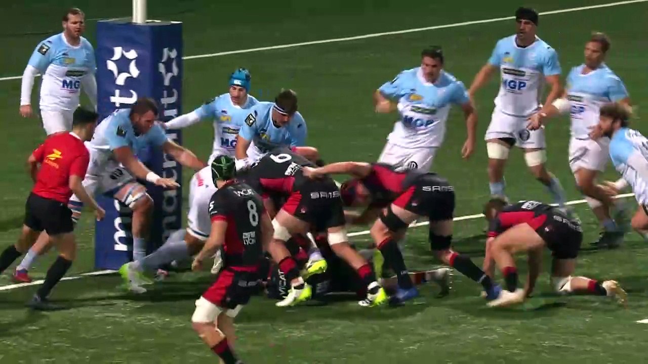 TOP 14 - Essai de Romain TAOFIFENUA (LOU) - LOU Rugby - Aviron Bayonnais