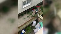 Kadın, kocasını pencereden iterek yaraladı