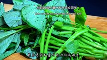 Chinese cuisine recipe, stir fried sweet potato leaves like mine are tender and delicious vegetarian