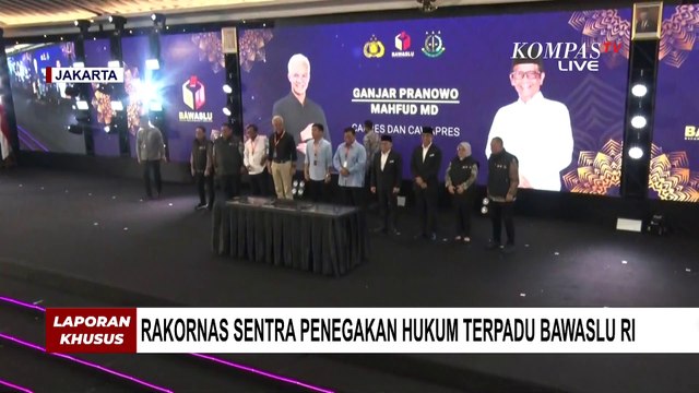 3 Pasangan Calon Tanda Tangan Deklarasi Kampanye Peserta Pemilu dalam Rakornas Gakkumdu Bawaslu!