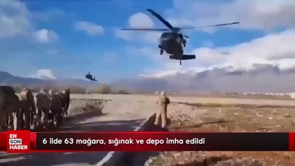6 ilde 63 mağara, sığınak ve depo imha edildi